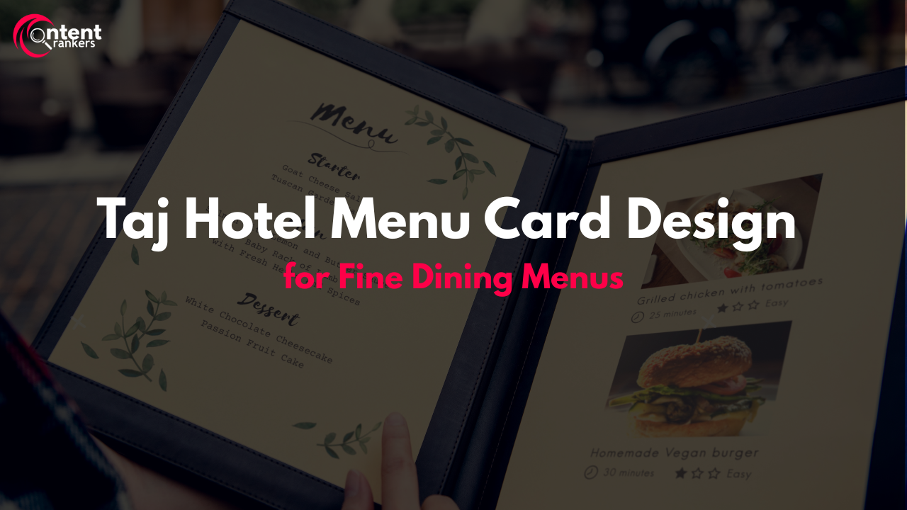 Taj Hotel Menu Card Design for Fine Dining Menus